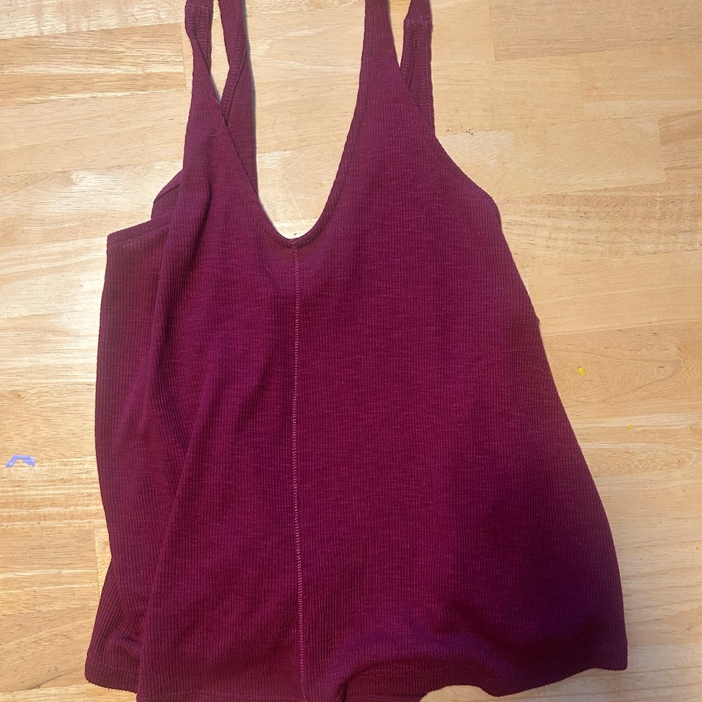 Intimately by Free People burgundy ribbed tank top
